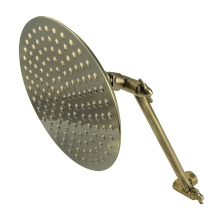 Showerscape K136K3 Shower Head with Adjustable Shower Arm, Antique Brass K136K3